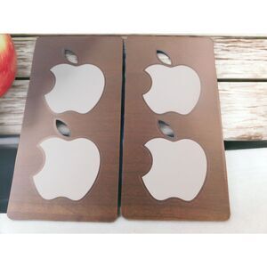 Apple Small Logo Sticker Decal-New White Genuine OEM Set of Two Per Sheet Two